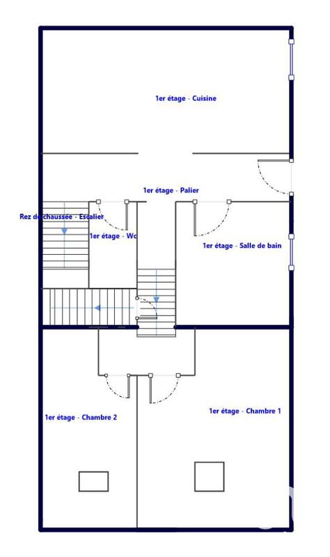 Maison de ville - 68 m² - 3 pièces