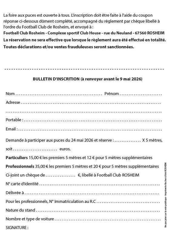 Foire aux puces du fc rosheim