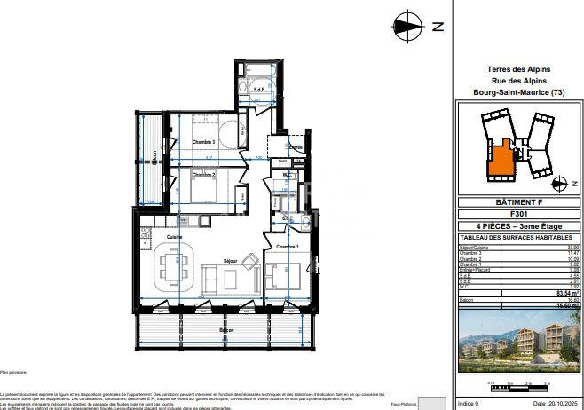 Appartement - 84 m² - 4 pièces
