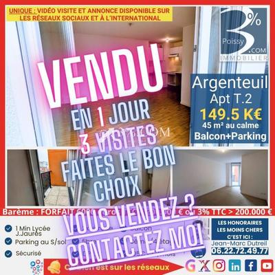 Appartement - 45 m² - 2 pièces