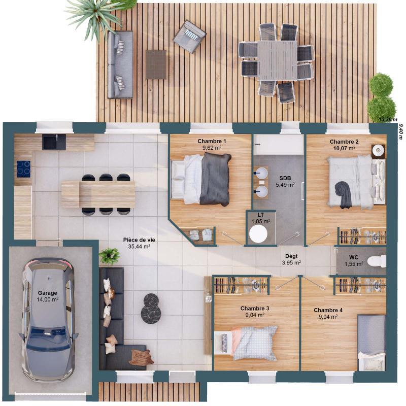 Maison - 85 m² - 6 pièces