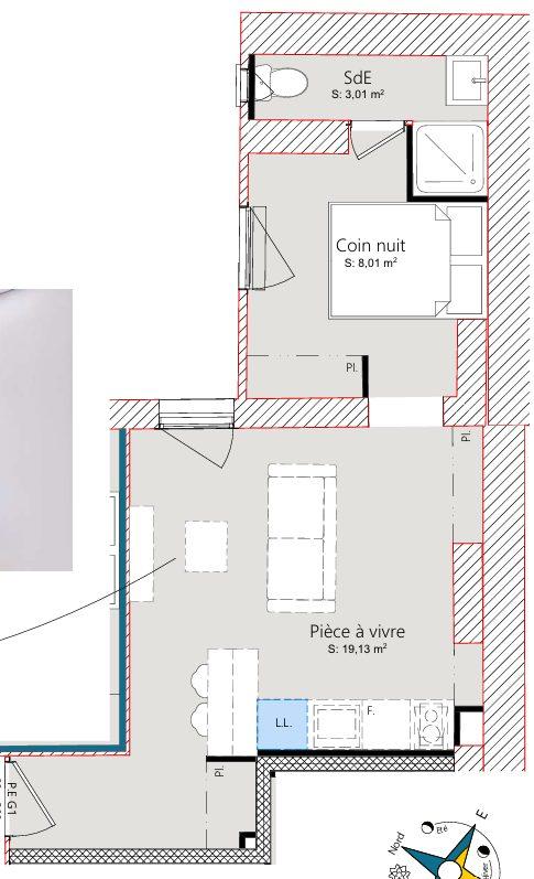 Appartement - 30 m² - 2 pièces