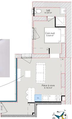 Appartement - 30 m² - 2 pièces