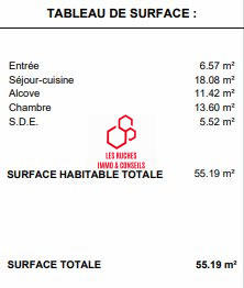 Appartement - 55 m² - 2 pièces