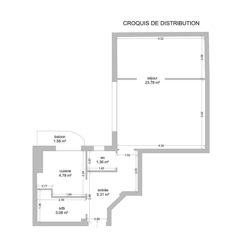 Appartement - 38 m² - 1 pièce
