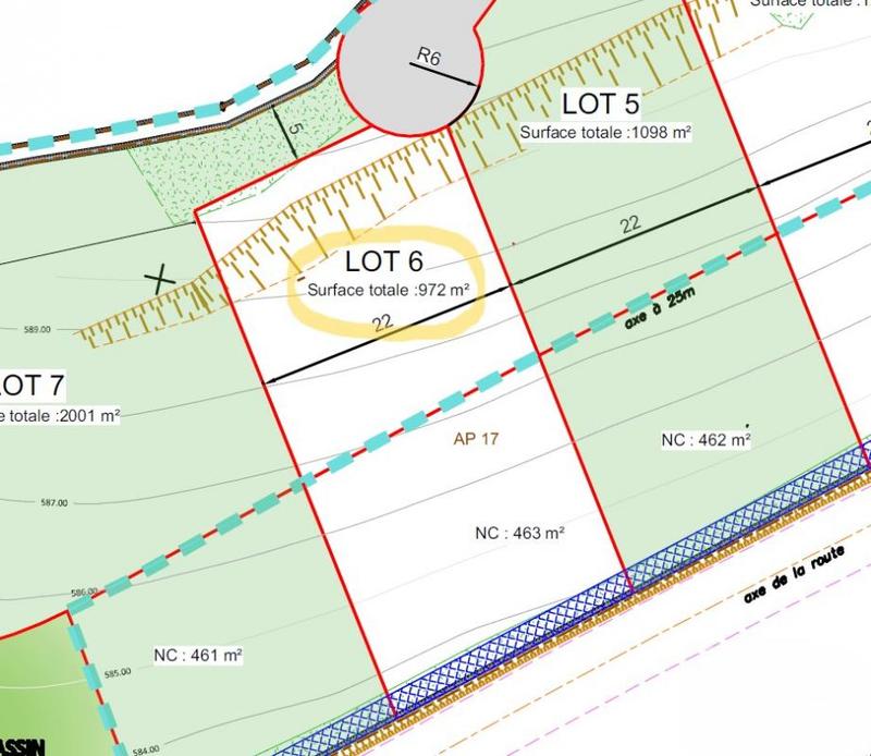 Terrain de lotissements - 972 m²