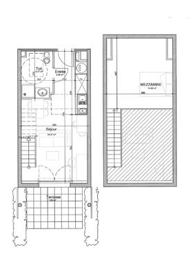 Duplex - 40 m² - 2 pièces