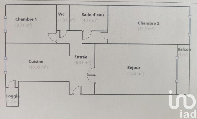 Appartement - 61 m² - 3 pièces
