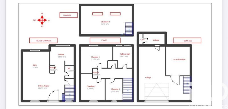 Maison - 83 m² - 5 pièces