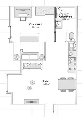 Appartement - 37 m² - 2 pièces