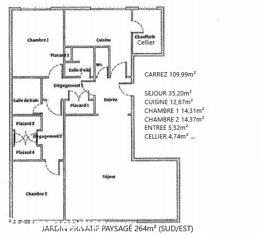 Appartement - 110 m² - 4 pièces