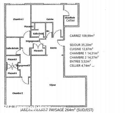 Appartement - 110 m² - 4 pièces