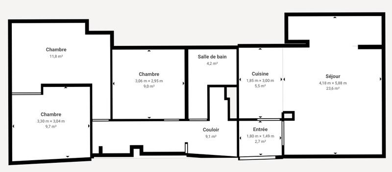 Appartement - 76 m² - 4 pièces