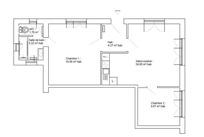 Appartement - 63 m² - 3 pièces