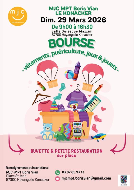 Bourse vêtements, puériculture, jeux et jouets