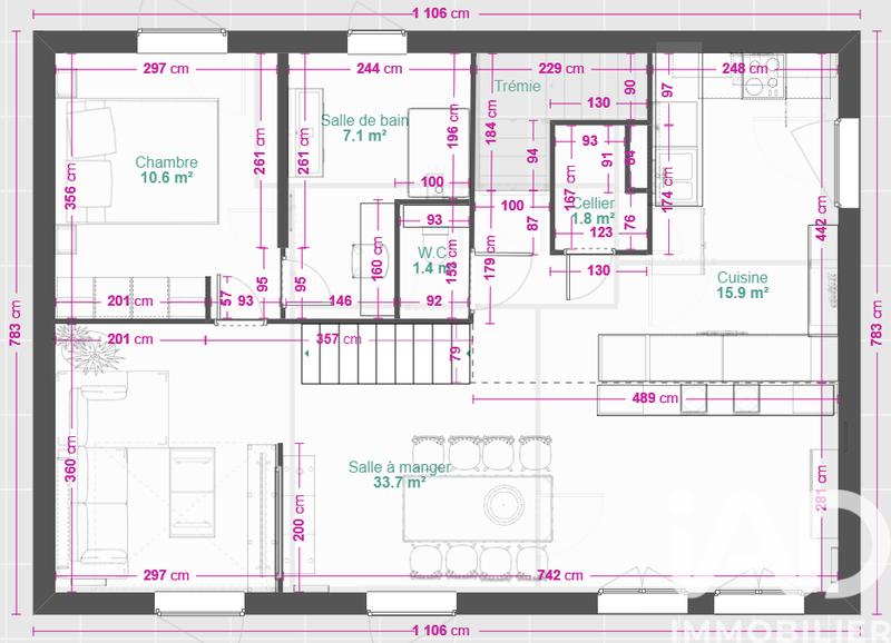 Maison - 129 m² - 5 pièces