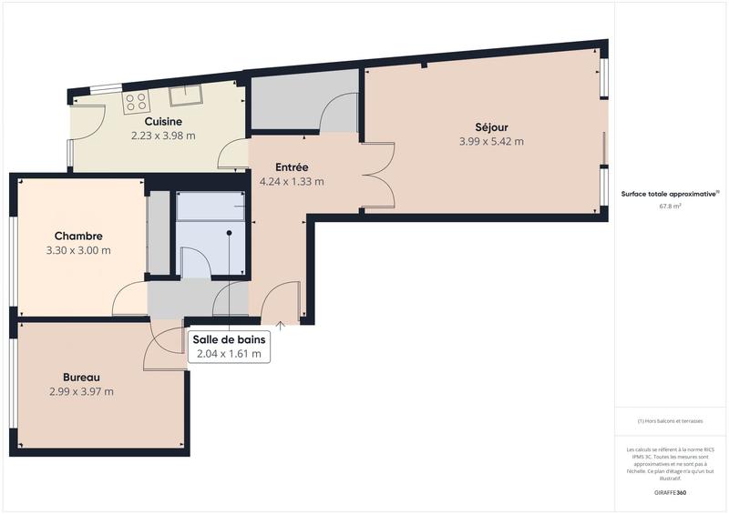 Appartement - 43 m² - 2 pièces