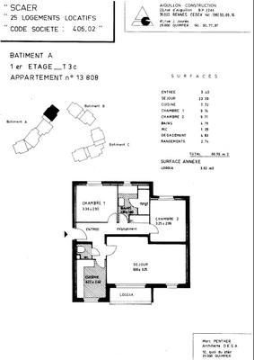 Appartement ancien - 66 m² - 3 pièces