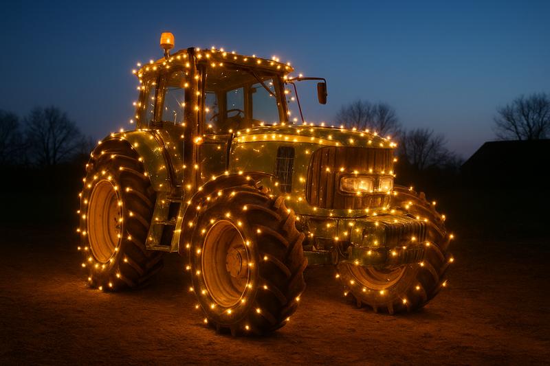 Noël - Défilé de tracteurs illuminés