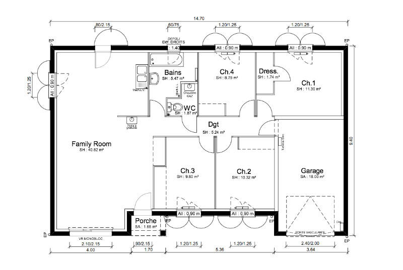 Maison - 95 m² - 5 pièces