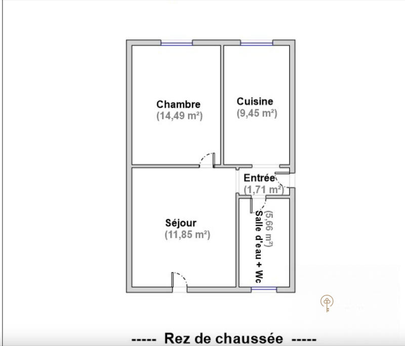 Appartement - 43 m² - 2 pièces