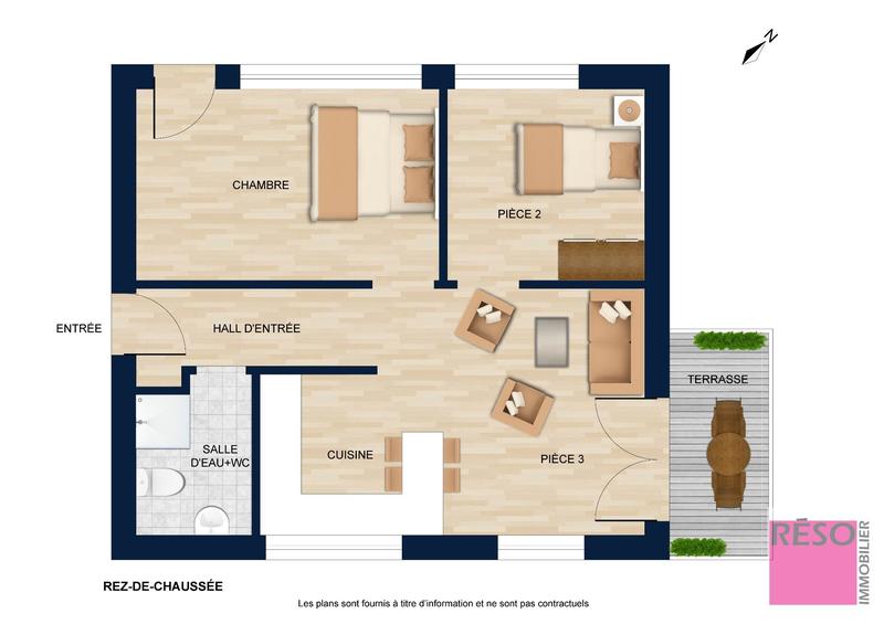 Appartement - 58 m² - 3 pièces
