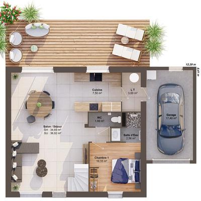 Maison - 104 m² - 6 pièces