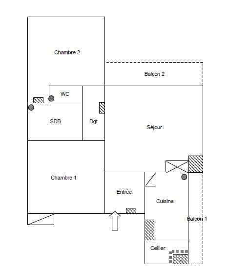 Appartement - 59 m² - 3 pièces