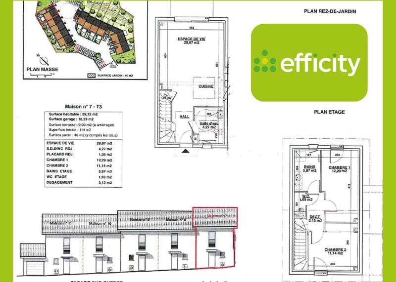 Maison - 69 m² - 3 pièces