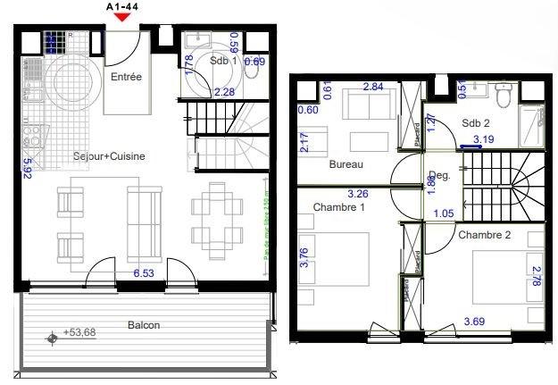 Appartement - 75 m² - 4 pièces