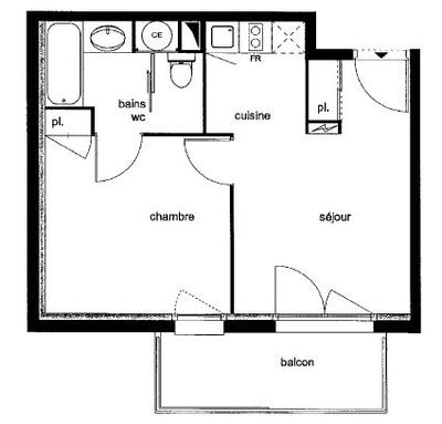 Appartement - 34 m² - 2 pièces