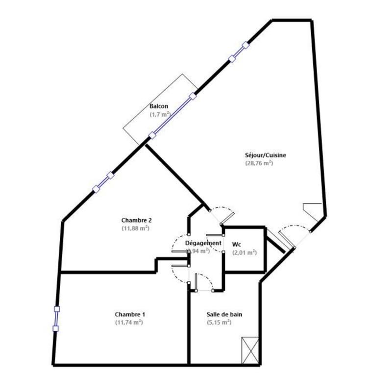 Appartement - 63 m² - 3 pièces