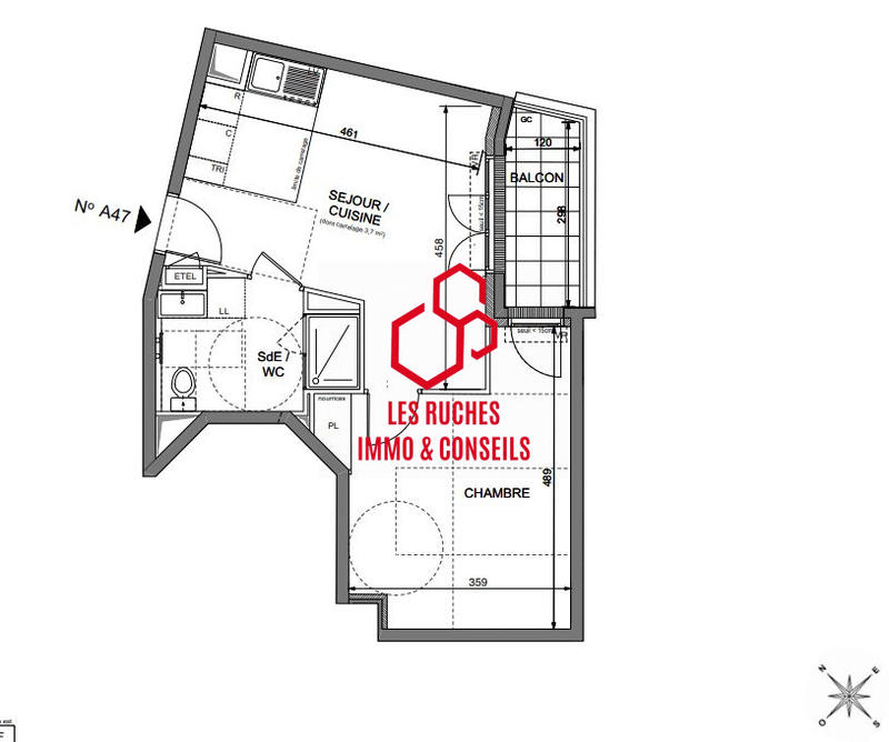 Appartement - 41 m² - 2 pièces