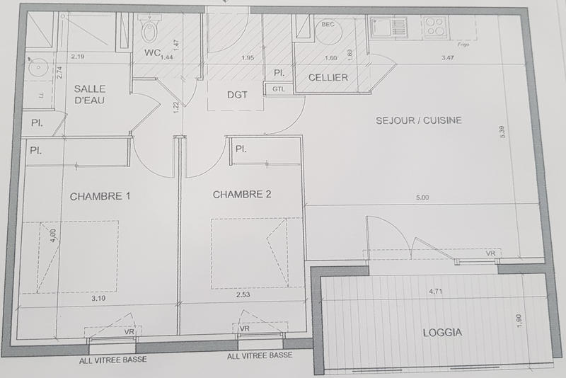 Appartement - 63 m² - 3 pièces