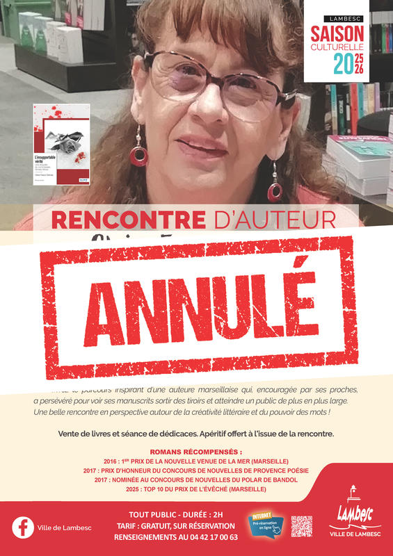 Annulé - Rencontre d'auteur : Claire Fasce-Damas