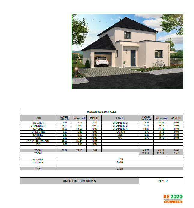 Maison - 125 m² - 6 pièces