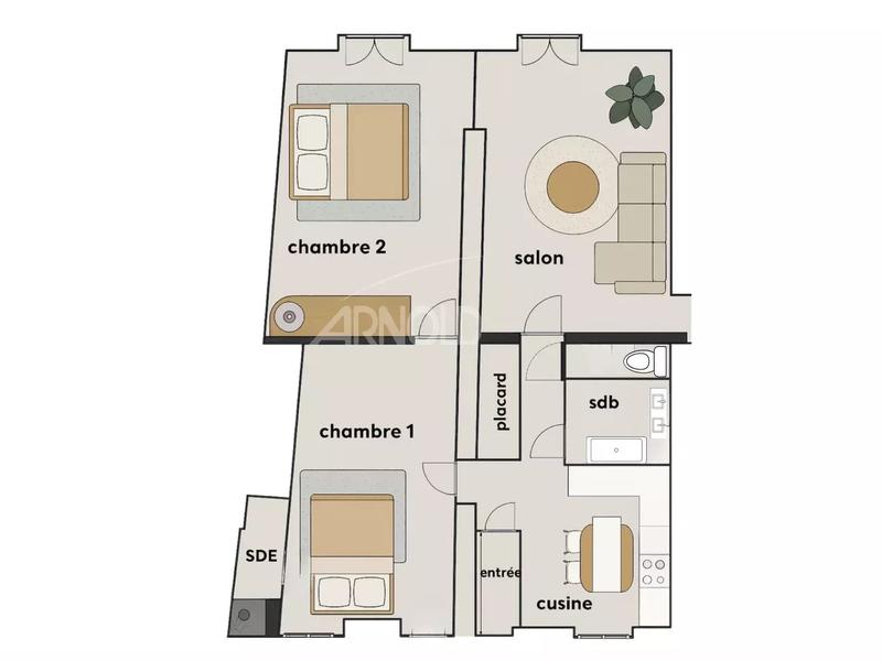 Appartement - 85 m² - 3 pièces