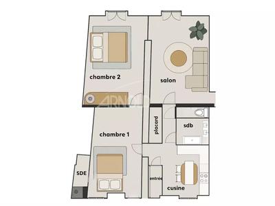 Appartement - 85 m² - 3 pièces