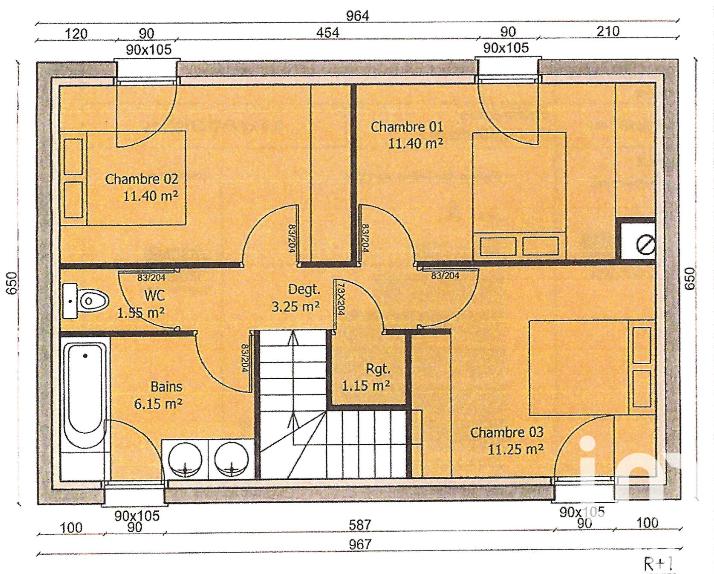 Maison de ville - 87 m² - 4 pièces