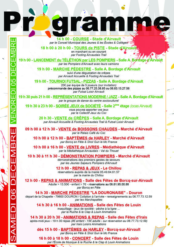 Diverses animations dans le cadre du Téléthon