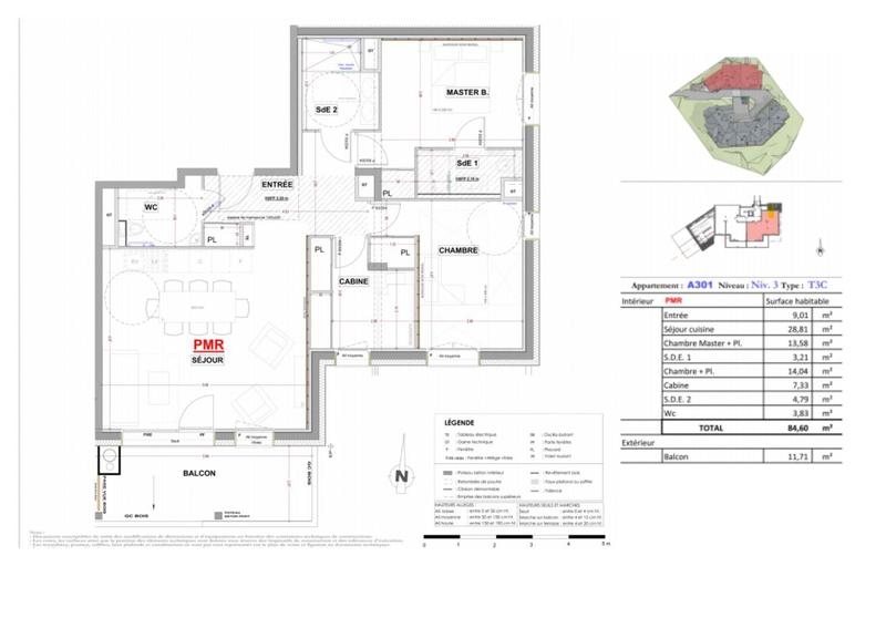Appartement - 85 m² - 3 pièces