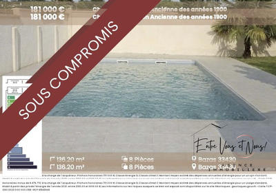 Maison ancienne - 136 m² - 8 pièces