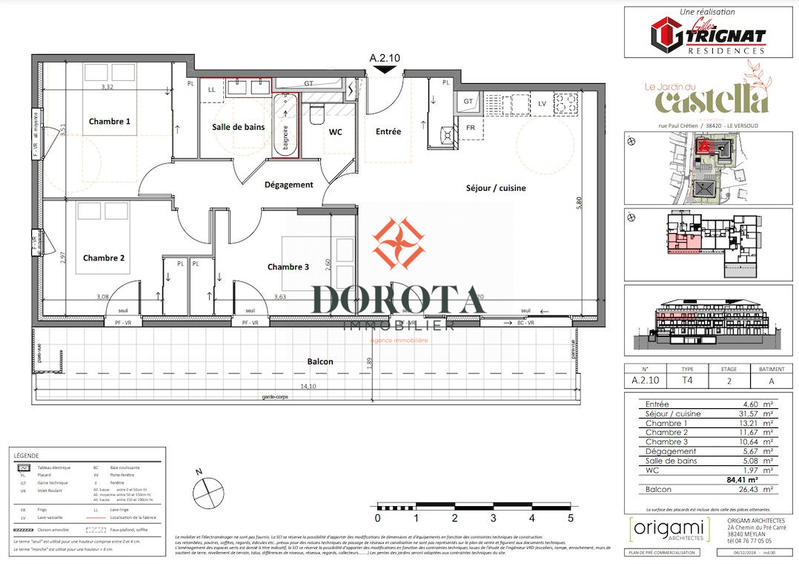 Appartement - 84 m² - 4 pièces