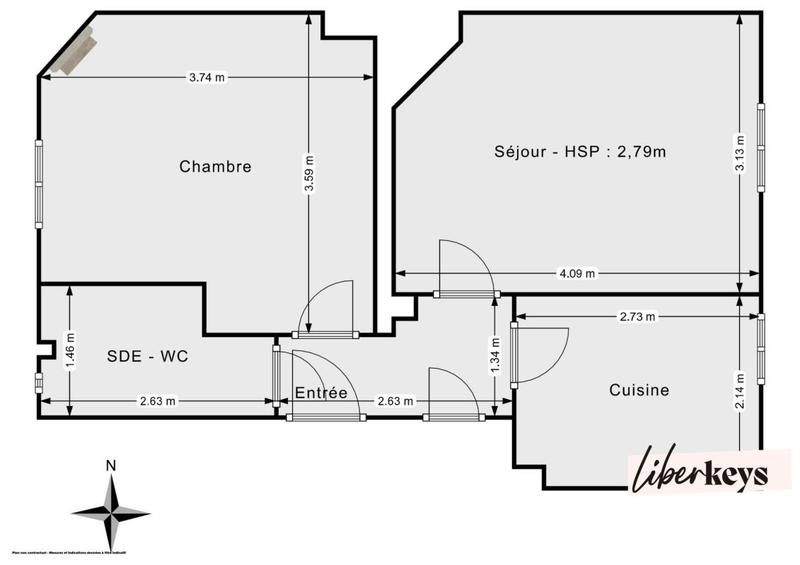 Appartement - 37 m² - 2 pièces
