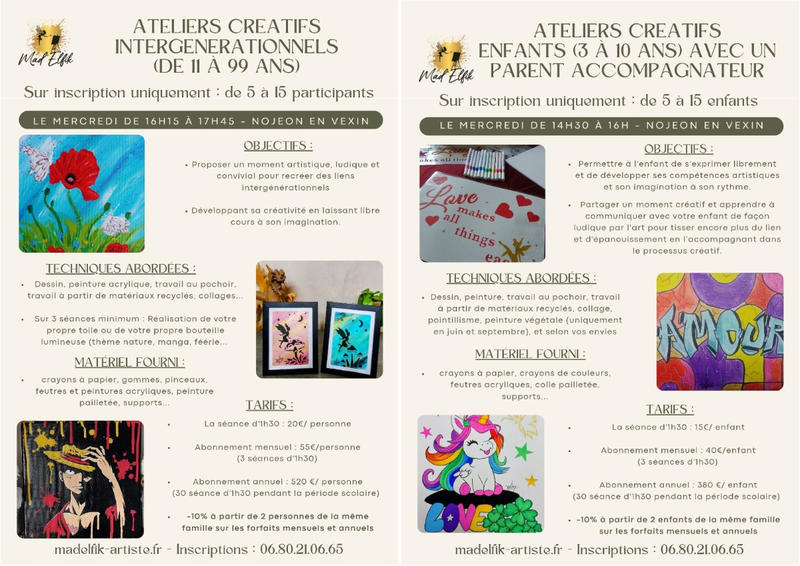 Ateliers créatifs enfants