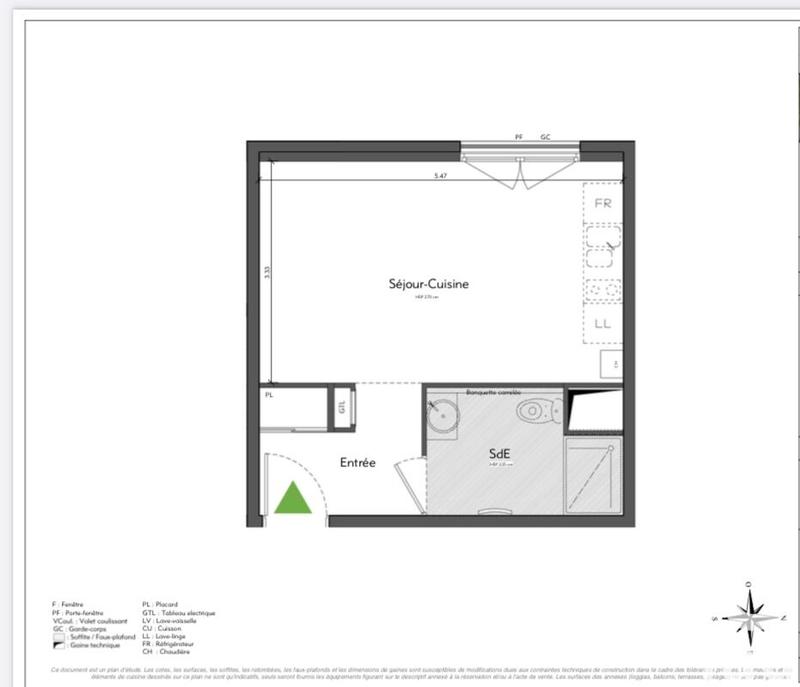 Studio - 28 m² - 1 pièce