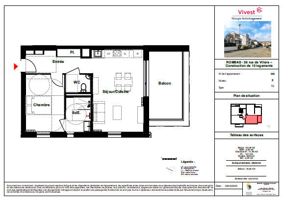 Appartement - 48 m² - 2 pièces