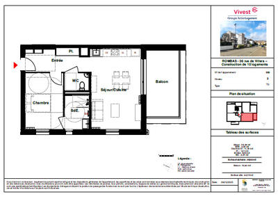 Appartement - 48 m² - 2 pièces