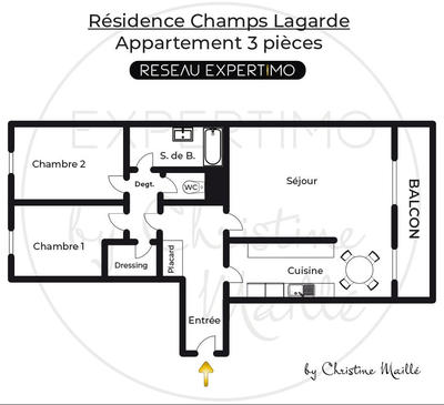 Appartement - 74 m² - 3 pièces