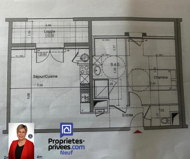 Appartement - 49 m² - 2 pièces